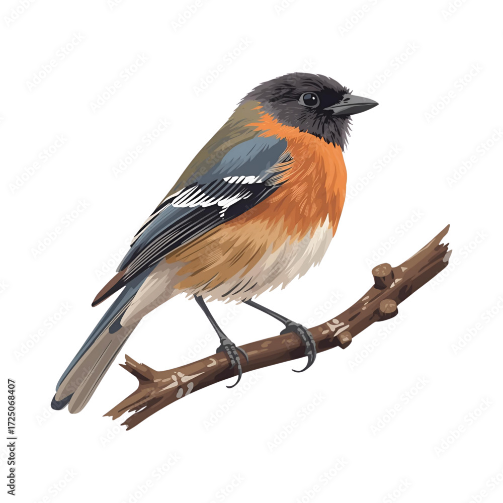 Fototapeta premium robin on white background