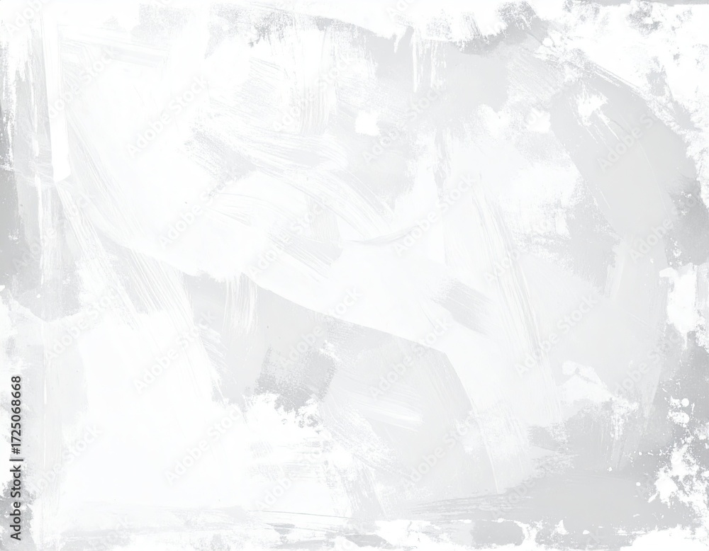 Fototapeta premium Abstract, light gray, textured background with brushstrokes and splatters