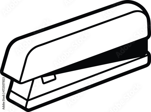 black stapler removed staple piece office supply on transparent background