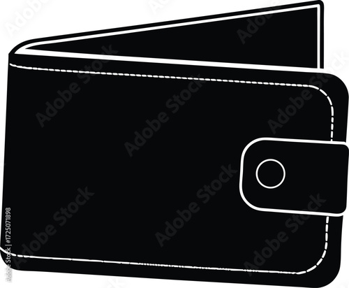 black wallet business cards holder leather accessory on transparent background