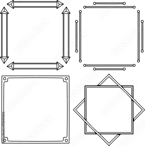 featuring a bold frame line ornamental design with varying shapes