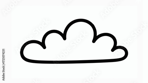 Whimsical cloud outline perfect for weather forecasts, app interfaces, or storybooks, bringing a touch of dreamy serenity to any project, originally a scalable design