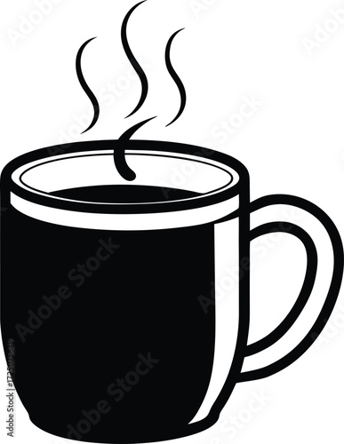White Coffee Mug Steaming Hot Beverage on Transparent Background