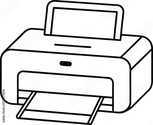 White Printer Compact Modern Style on Transparent Background