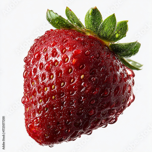 red strawberry isolated on white background