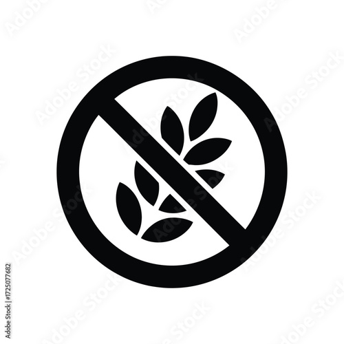 Black And White Gluten Free Symbol Sign Icon Illustration For Dietary Needs