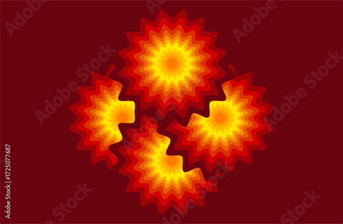 A seamless vector pattern featuring abstract afternoon sun waves. A background with colorful wavy lines. A fun texture for surface design, wallpaper, wrapping paper, and textiles.