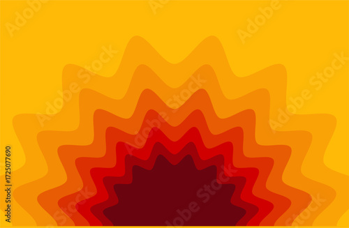 A seamless vector pattern featuring abstract afternoon sun waves. A background with colorful wavy lines. A fun texture for surface design, wallpaper, wrapping paper, and textiles.