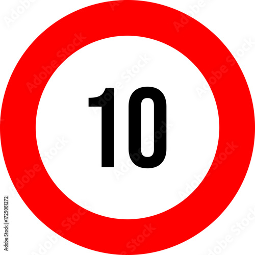 10 speed limit road sign
