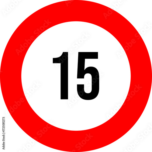 15 speed limit road sign