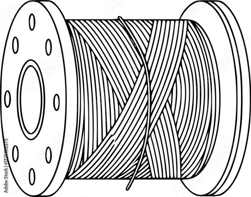 a spool of thread, isolated on white, vector illustration