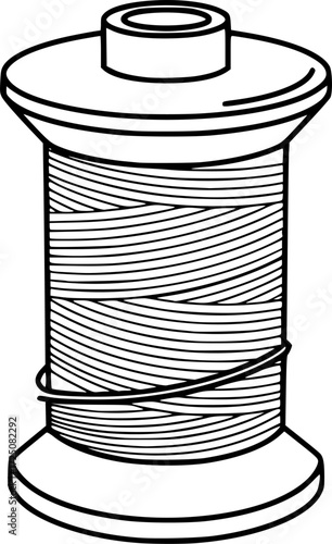 a spool of thread, isolated on white, vector illustration