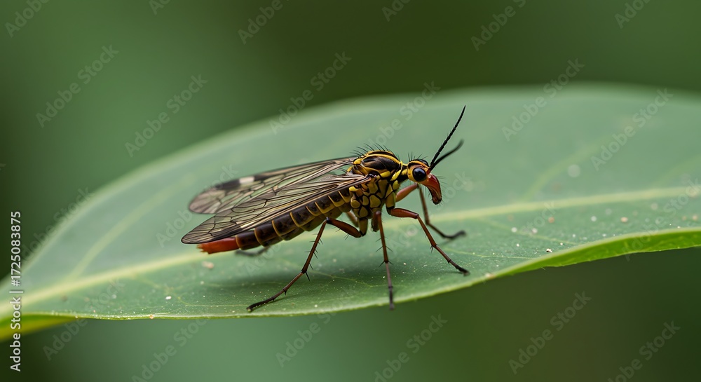 Fototapeta premium Insect on leaf close up