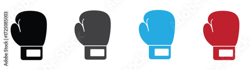 Boxing gloves icon. Knockout punch symbol. Boxer fight sign. Combat competition pictogram. Boxing gloves vector illustration. Champion fighter concept. Self protection training