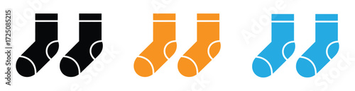 Stay cozy with these stylish black, orange, and blue socks for your modern wardrobe, perfect for fashion blogs, apparel designs, and creative projects needing a splash of color