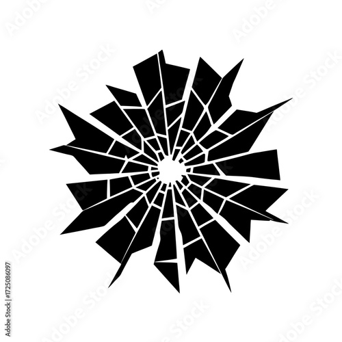 multiple silhouette vector illustration of shattered gla