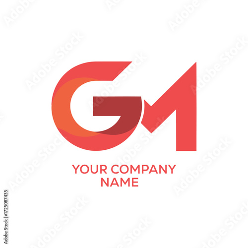 Free Download Modern GM Letter Logo Design with Red Gradient - GFXLoad