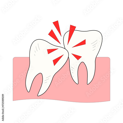 wisdom teeth. impacted teeth. molar damage. toothache. Oral health. Health theme. Vector illustration