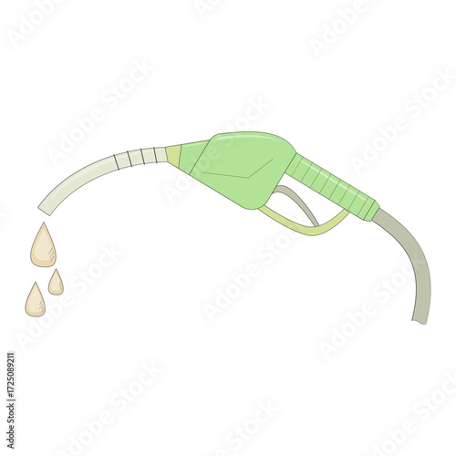 Green fuel nozzle. Vehicle fuel. Gasoline. Natural resources. Petrol station. gas station. Vector illustration