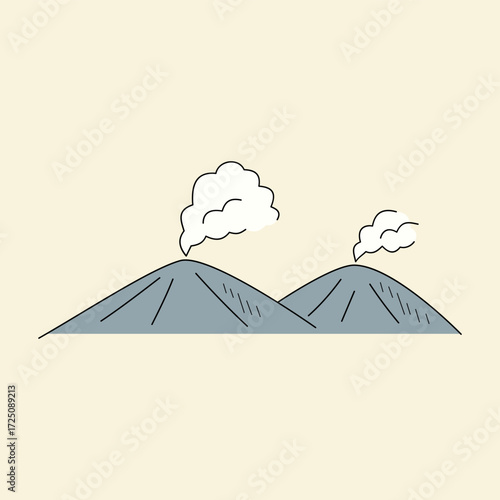 volcano. mountains. nature theme. vector illustration