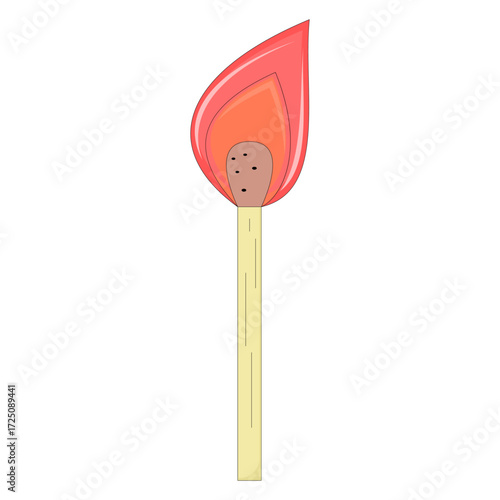 burning match. fire. Vector illustration