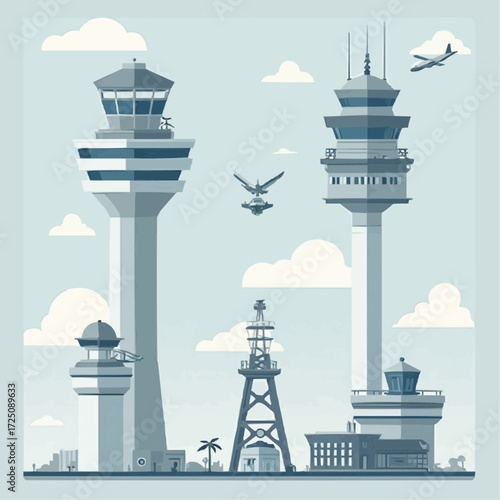 Flat design vector icons featuring public service vehicles like police cars, ambulances, and taxis, ideal for digital maps, apps, and transportation-themed projects