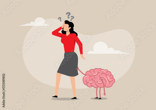 A woman, appearing stressed, with one hand on her forehead