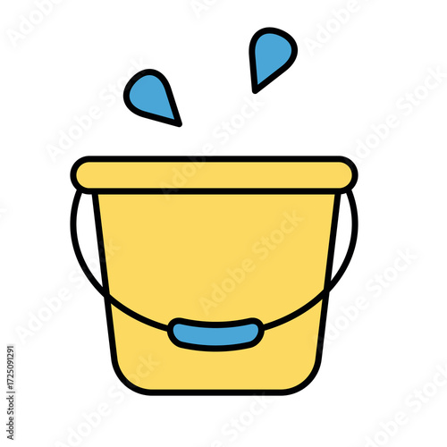 
An illustration of a colored cleaning product icon on a white background