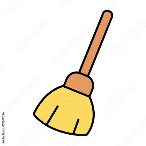 
An illustration of a colored cleaning product icon on a white background