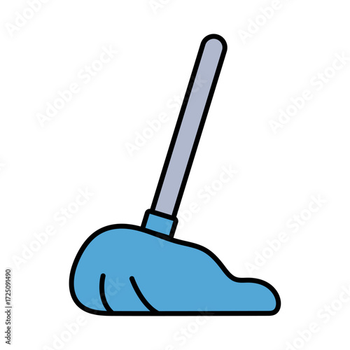 
An illustration of a colored cleaning product icon on a white background