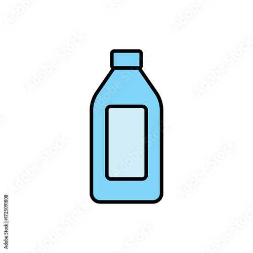 
An illustration of a colored cleaning product icon on a white background