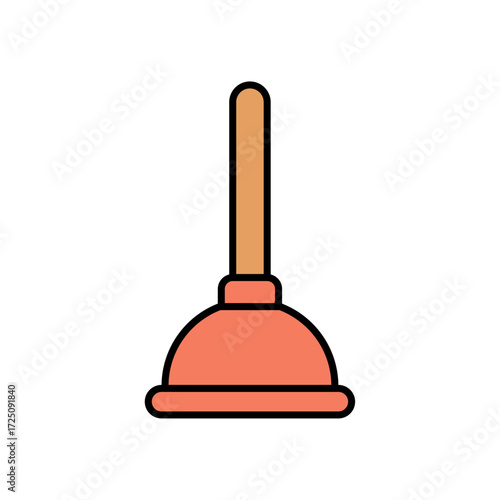 
An illustration of a colored cleaning product icon on a white background