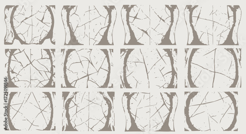 Textured Patterns and Shapes, Digital Art, Minimalist Concept, Modern Aesthetic, Neutral Color Palette