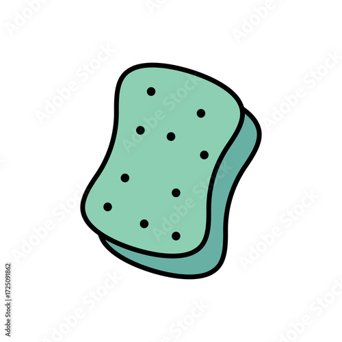 
An illustration of a colored cleaning product icon on a white background