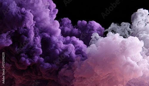 Abstract cloud-like purple and pink smoke