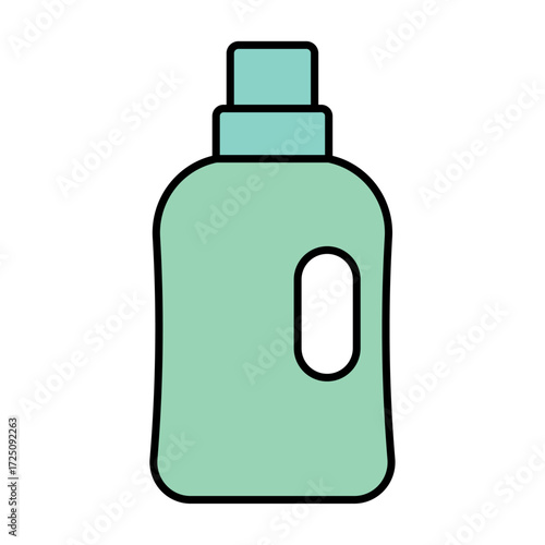 
An illustration of a colored cleaning product icon on a white background