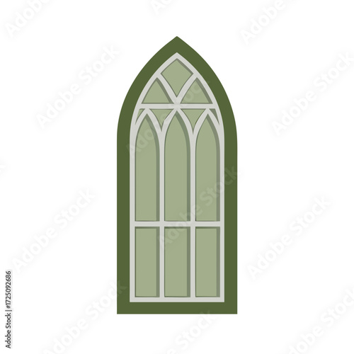 window with green leaves