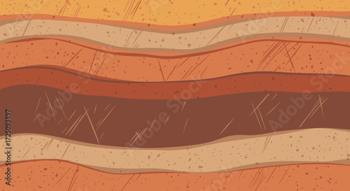 Abstract Layers of Earthy Tones, Digital Art Composition, Vibrant Colors, Graphic Design Environment