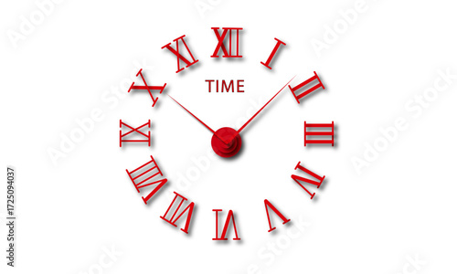 red roman numerl clock illutration