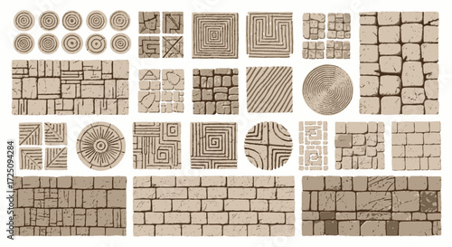 Textured Brick Patterns, Architectural Design, Urban Environment, Illustration, Detailed Viewpoint, Creative Concept