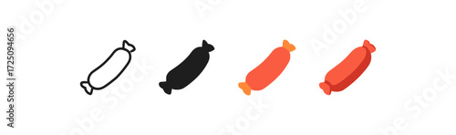 Colorful candy collection: minimalistic design set of four variations