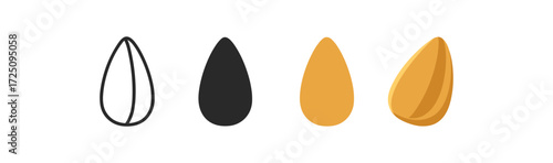 Evolution of a sunflower seed: from outline to detailed flat design stages