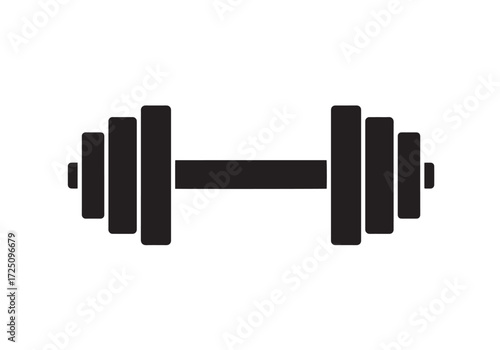 DUMBBELL Icon Solid Style. Vector Icon Design
