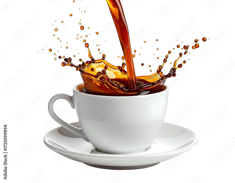 custom made wallpaper toronto digitalCoffee being poured into a white cup, causing a splash