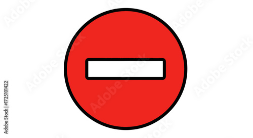 A red circle with a white horizontal rectangle inside, a no entry sign.