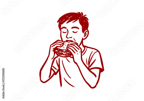 Sandwich hand drawn sketch vector illustration