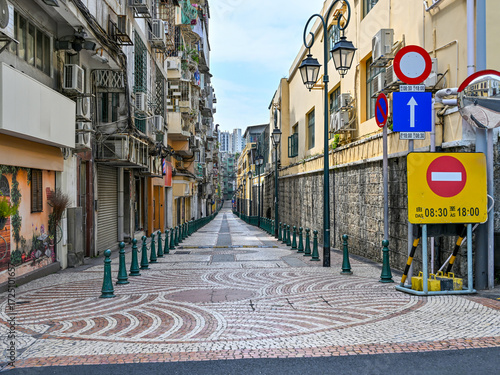 Street View of Small Alleys in Macau Special Administrative Region
