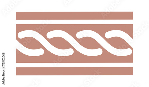 Abstract geometric pattern with intertwined white lines on a muted pink background