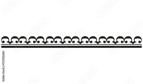 Row of stylized black and white penguins forming a decorative border