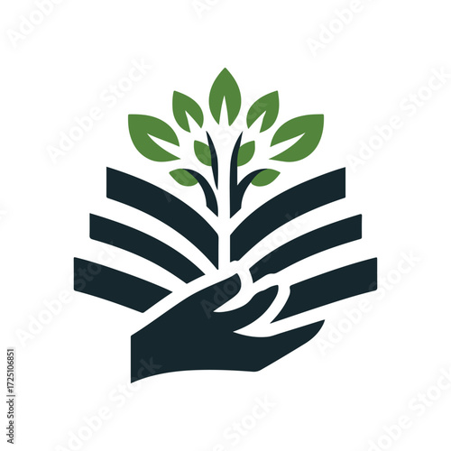 A hand nurturing a small tree, symbolizing growth and sustainability in nature